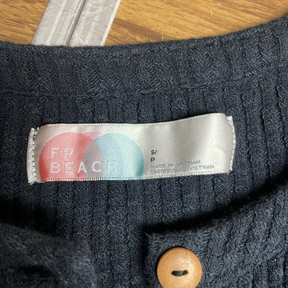 Free People Beach Blossom ribbed knit button front mini dress small - Picture 8 of 9